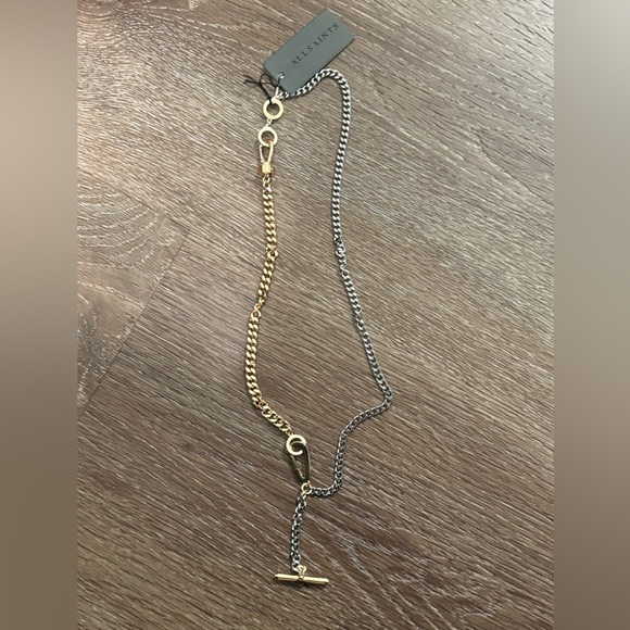 All Saints silver gold dual chain - Picture 1 of 8